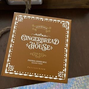 Pottery Barn Gingerbread House Mug With Lid Set/of 3 Christmas New